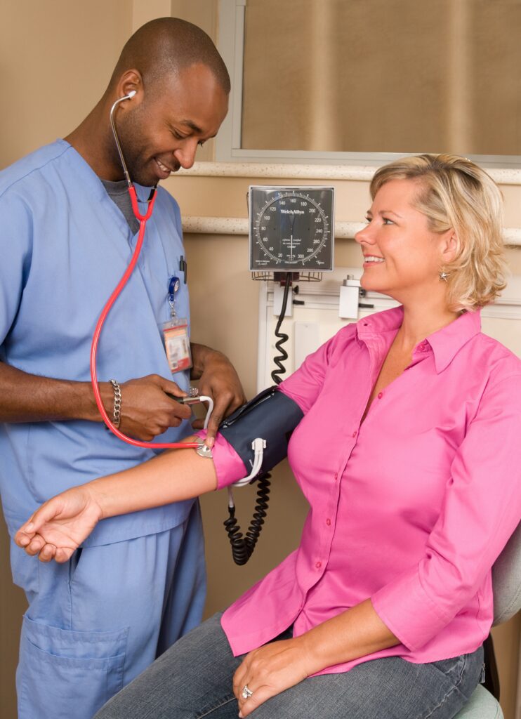 Nurse with patient